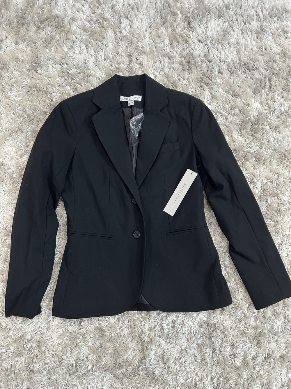 Larry Levine Women's Black Single-Button Tailored Blazer